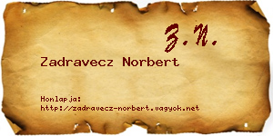 Zadravecz Norbert névjegykártya